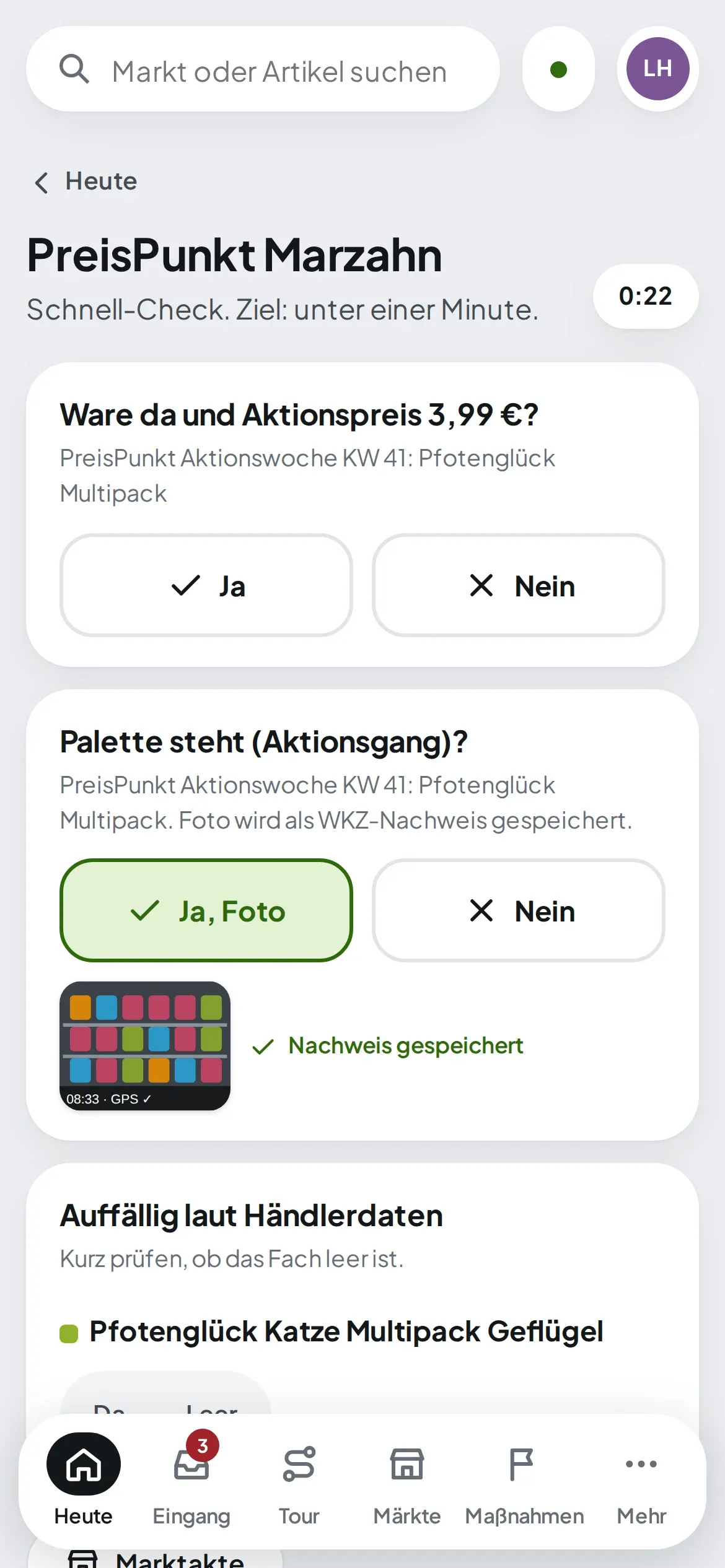 Schnell-Check von SIMON auf dem Smartphone